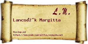 Lancsák Margitta névjegykártya